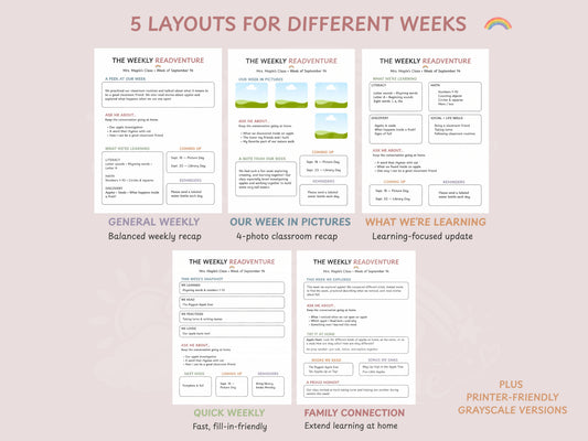 The Weekly READventure | Editable Preschool & Kindergarten Classroom Newsletter