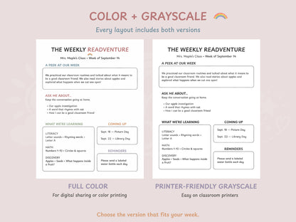 The Weekly READventure | Editable Preschool & Kindergarten Classroom Newsletter