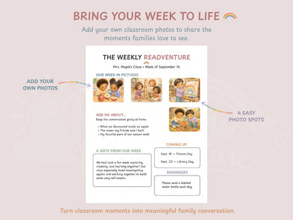 The Weekly READventure | Editable Preschool & Kindergarten Classroom Newsletter