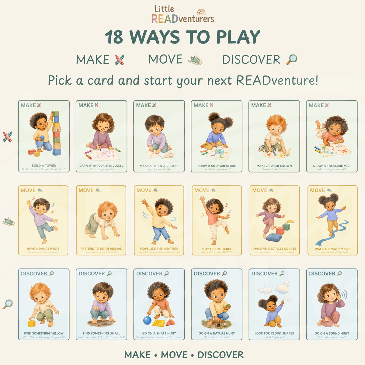 Screen-Free Activity Cards for Kids | 36 Printable Activities
