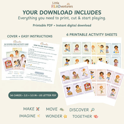 Screen-Free Activity Cards for Kids | 36 Printable Activities